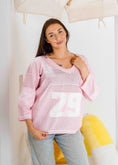Load image into Gallery viewer, Retro Athletic Knit Sweater - pink