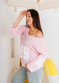 Load image into Gallery viewer, Retro Athletic Knit Sweater - pink