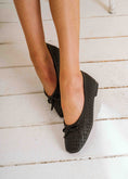 Load image into Gallery viewer, Braided Bow Ballet Flats - black