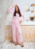 Load image into Gallery viewer, Pointelle Knit Top and Wide-Leg Pants Set - pink