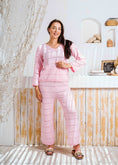 Load image into Gallery viewer, Pointelle Knit Top and Wide-Leg Pants Set - pink