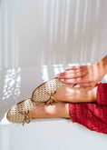 Load image into Gallery viewer, Braided Bow Ballet Flats - cafe