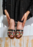 Load image into Gallery viewer, Triangular Design Comfort Slippers - black