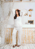 Load image into Gallery viewer, Pointelle Knit Top and Wide-Leg Pants Set - white