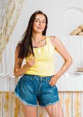 Load image into Gallery viewer, Square Neck Ribbed Knit Top - yellow