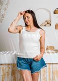 Load image into Gallery viewer, Square Neck Ribbed Knit Top - white