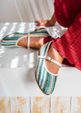 Load image into Gallery viewer, Zigzag Woven Mary Janes - blue