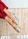 Load image into Gallery viewer, Zigzag Woven Mary Janes - green