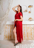 Load image into Gallery viewer, Summer Beach Knit Maxi Cardigan - red