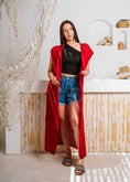 Load image into Gallery viewer, Summer Beach Knit Maxi Cardigan - red