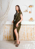 Load image into Gallery viewer, Summer Beach Knit Maxi Cardigan - olive