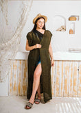Load image into Gallery viewer, Summer Beach Knit Maxi Cardigan - olive