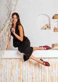Load image into Gallery viewer, Elegance Floral Lace Mules - maroon