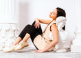 Load image into Gallery viewer, Glossy Alligator Effect Lace-Up Flat - beige