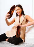 Load image into Gallery viewer, Suede Mary Jane Flats - brown