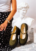 Load image into Gallery viewer, Chunky Suede Mary Loafers - olive
