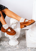 Load image into Gallery viewer, Urban Chunky T-Strap Loafers - camel