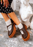 Load image into Gallery viewer, Lug-Sole Mary Jane Loafers - brown