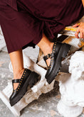 Load image into Gallery viewer, Edgy Chunky T-Strap Loafers - black