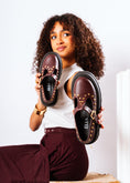 Load image into Gallery viewer, Edgy Chunky T-Strap Loafers - maroon