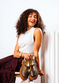Load image into Gallery viewer, Edgy Chunky T-Strap Loafers - brown