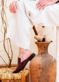 Load image into Gallery viewer, Croc-Embossed Pointed-Toe Mules - maroon