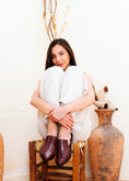 Load image into Gallery viewer, Croc-Embossed Pointed-Toe Mules - maroon
