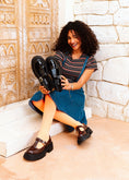 Load image into Gallery viewer, Glossy T-Strap Chunky Mary Loafers - brown