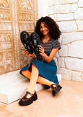 Load image into Gallery viewer, Glossy T-Strap Chunky Mary Loafers - black