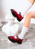 Load image into Gallery viewer, Dual-Strap Chunky Mary Loafers - red
