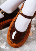 Load image into Gallery viewer, Modern Glossy Lug-Sole Loafers - brown