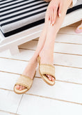 Load image into Gallery viewer, Braided Raffia Flat Slides - beige