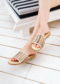 Load image into Gallery viewer, Artisanal Woven Beach Slides - beige