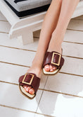 Load image into Gallery viewer, Square-Toe Buckle Slides - maroon