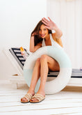 Load image into Gallery viewer, Textured Cross-Strap Slides - beige