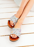 Load image into Gallery viewer, Wildflower Cross-Strap Slides - blue
