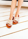 Load image into Gallery viewer, Wildflower Cross-Strap Slides - white
