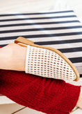 Load image into Gallery viewer, Intricate Woven Flat Mules - white