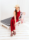 Load image into Gallery viewer, Geometric Mesh Mules - maroon