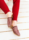 Load image into Gallery viewer, Geometric Mesh Mules - maroon