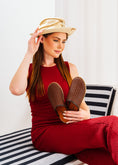 Load image into Gallery viewer, Woven Closed-Toe Mules - brown