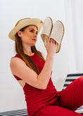 Load image into Gallery viewer, Woven Closed-Toe Mules - beige