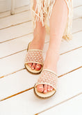 Load image into Gallery viewer, Geometric Mesh Studded Slides - beige