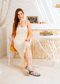 Load image into Gallery viewer, Boho Floral Mesh Mules - white