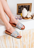 Load image into Gallery viewer, Wildflower Single-Strap Slides - blue