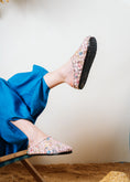 Load image into Gallery viewer, Floral Embroidered Mesh Clogs - pink