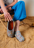Load image into Gallery viewer, Floral Embroidered Mesh Clogs - blue