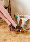 Load image into Gallery viewer, Chic Rivet-Detail Square Slides - brown