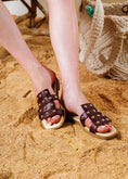 Load image into Gallery viewer, Chic Rivet-Detail Square Slides - maroon