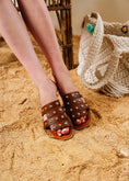 Load image into Gallery viewer, Chic Rivet-Detail Square Slides - camel
